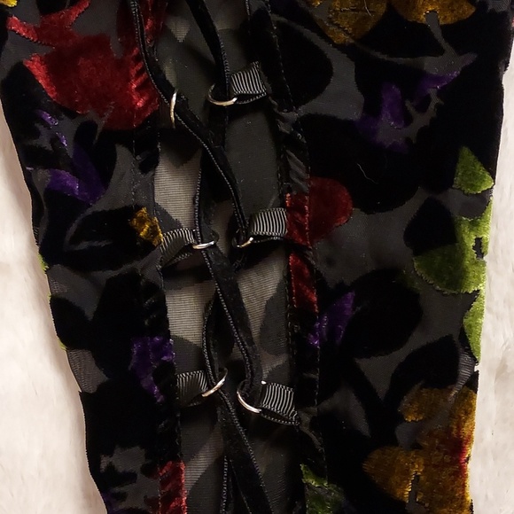 DO NOT BUY- SOLD NWT Dolls Kill Current Mood Floral Velvet Mini Dress - Picture 6 of 9